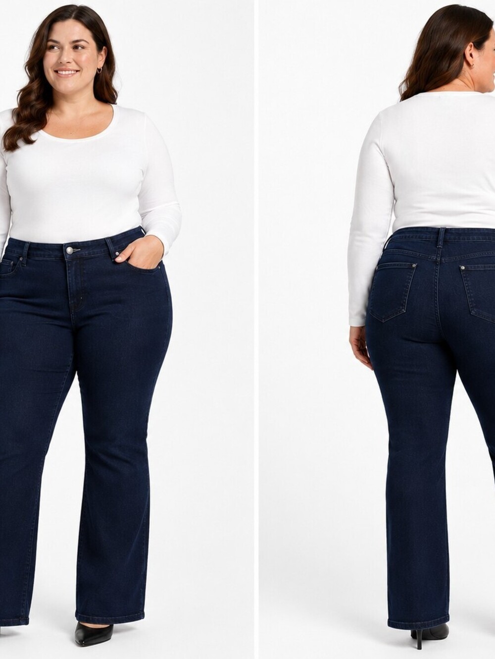 Simply Vera Wang Women's Dark Wash Bootcut Stretch Denim Mid Rise Jeans - 16P